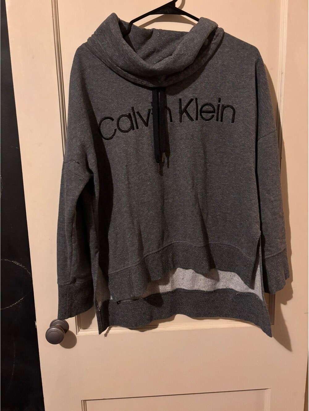 Calvin Klein gray cowl neck sweatshirt Large